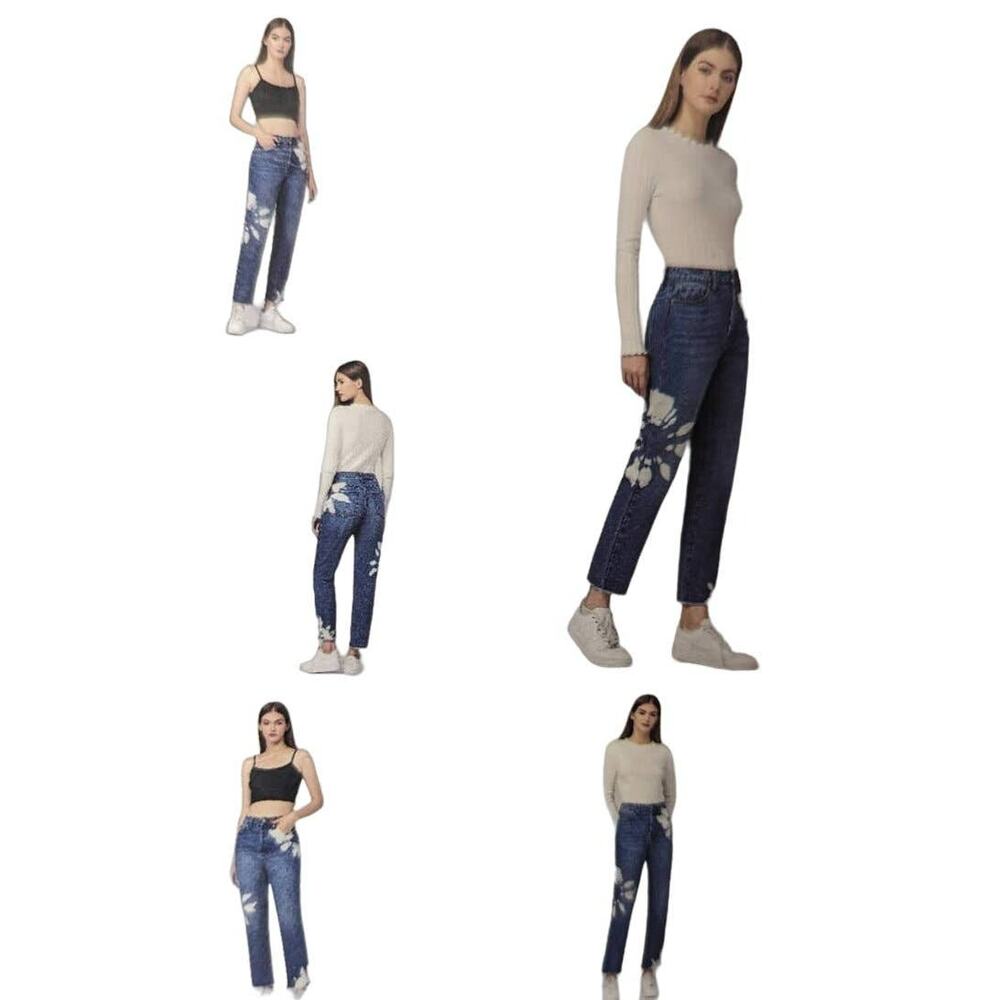 Simple society high rise button fly medium wash denim jeans sz 7/28